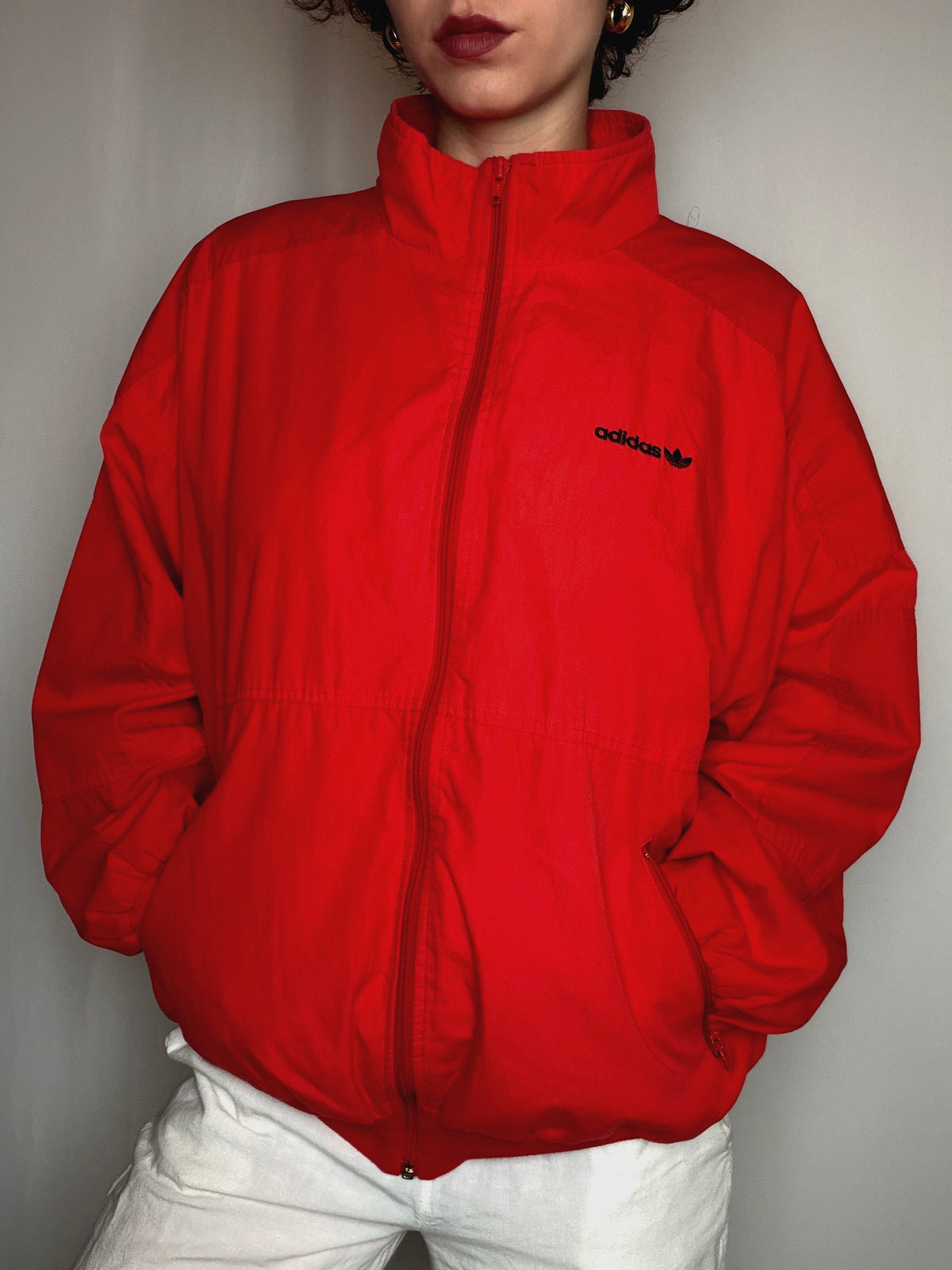Veste bomber rouge Adidas L vintage