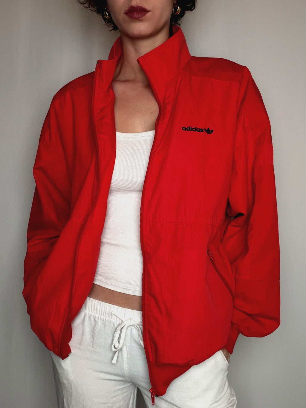 Veste bomber rouge Adidas L vintage