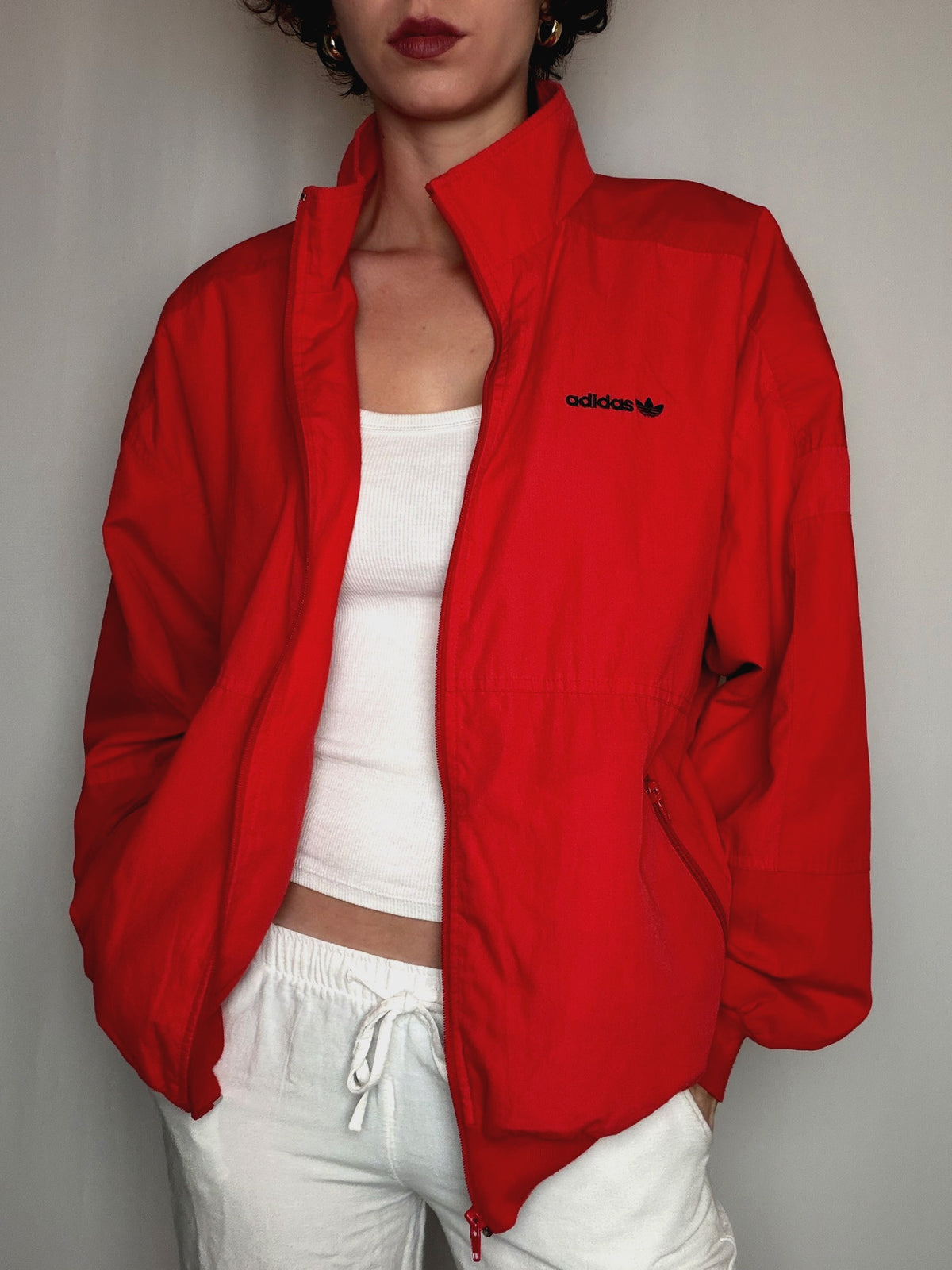 Veste bomber rouge Adidas L vintage