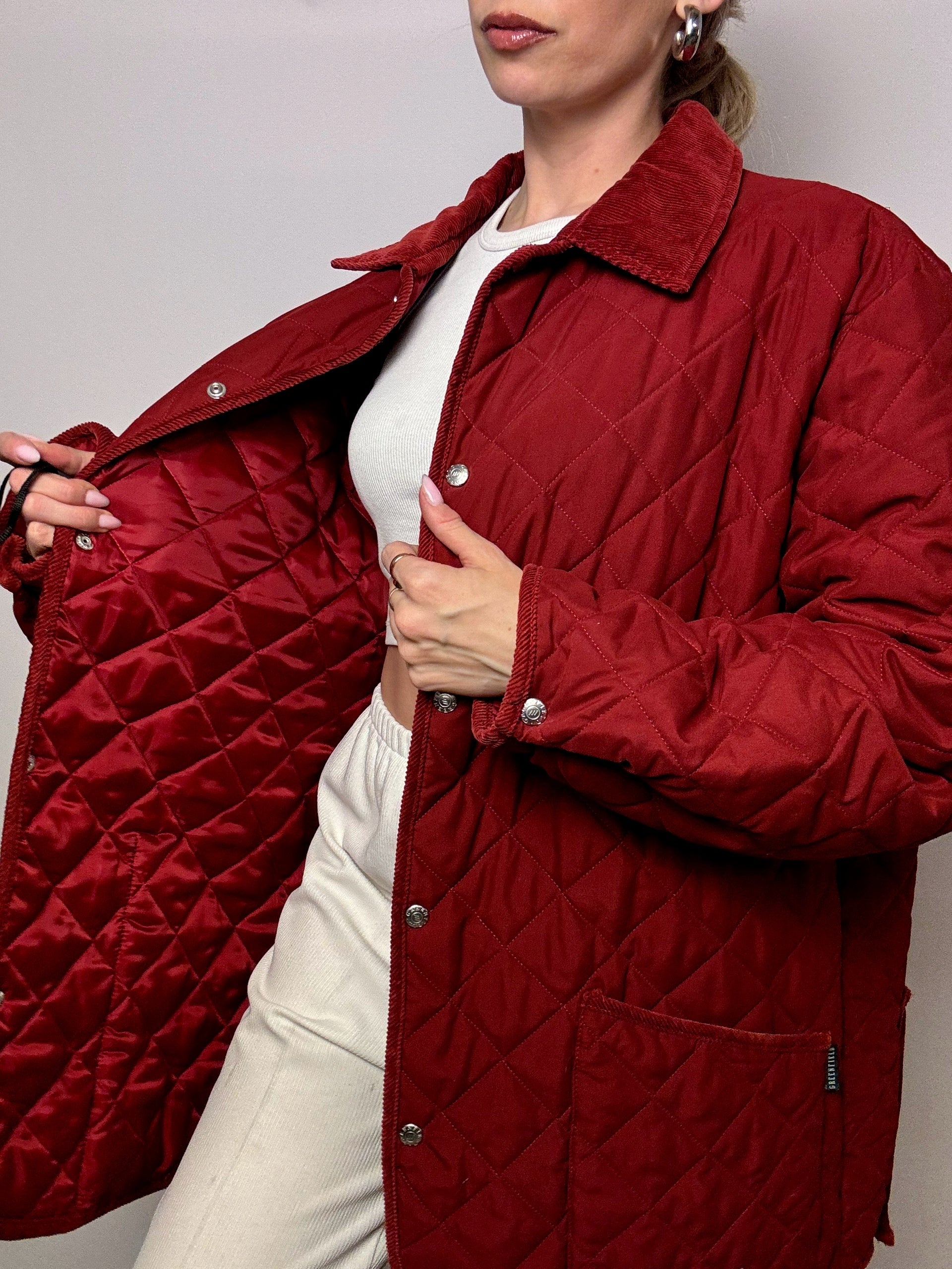 Vintage XL Burgunder Steppjacke