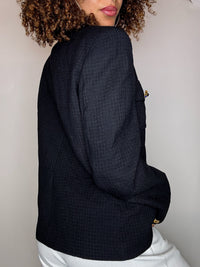 Black blazer with jeweled button M vintage