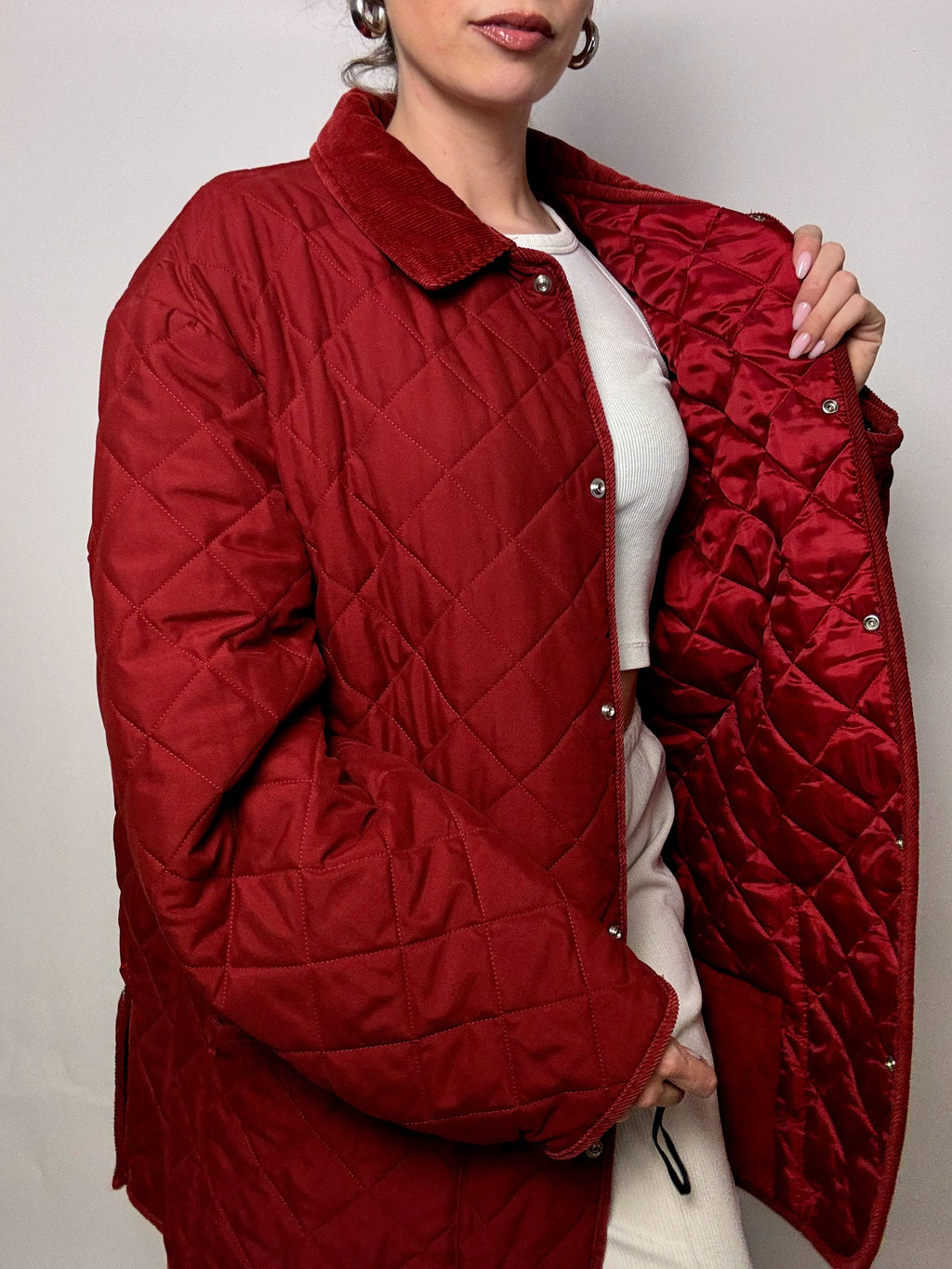 Vintage XL Burgunder Steppjacke