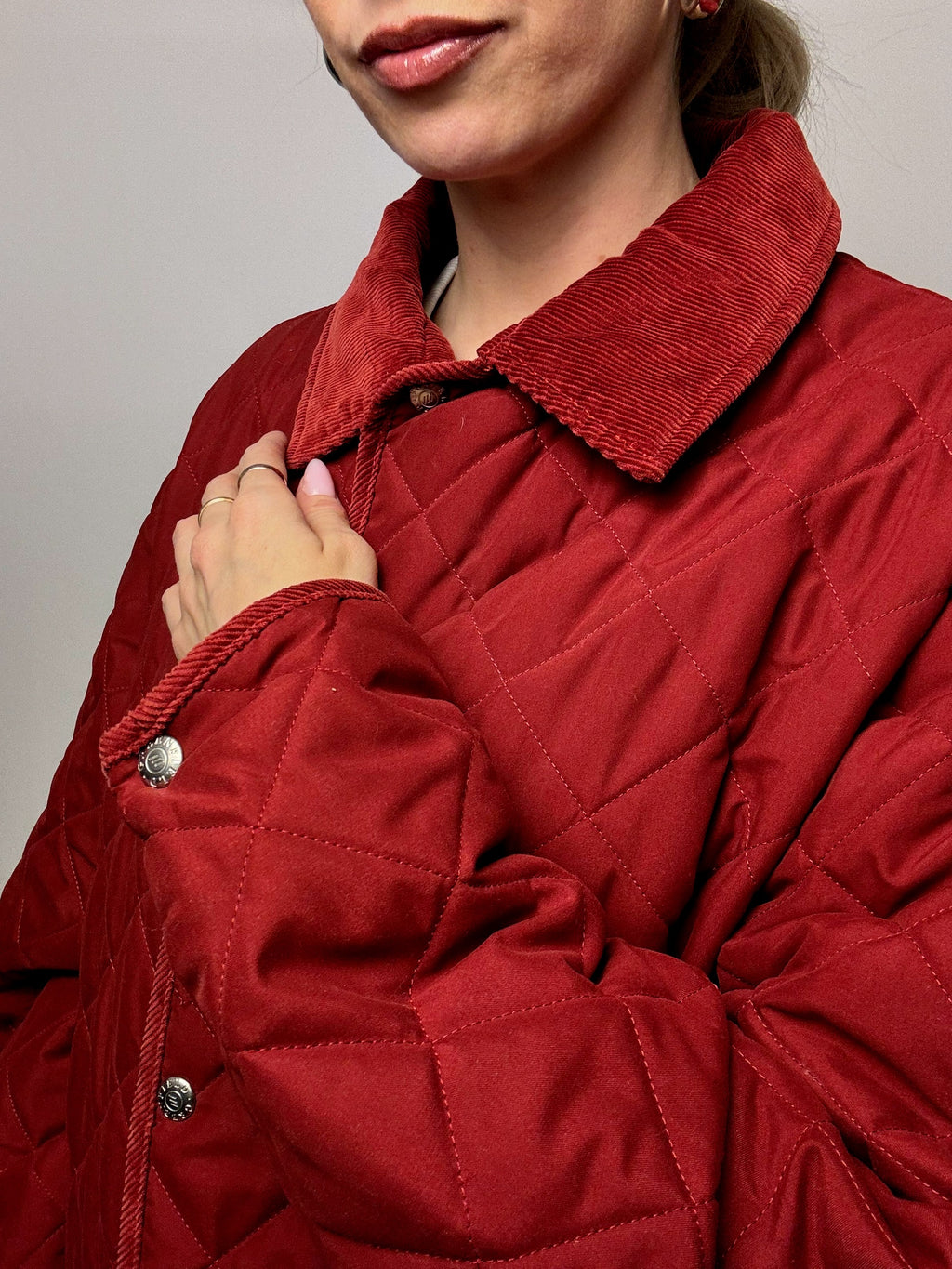 Vintage XL Burgunder Steppjacke