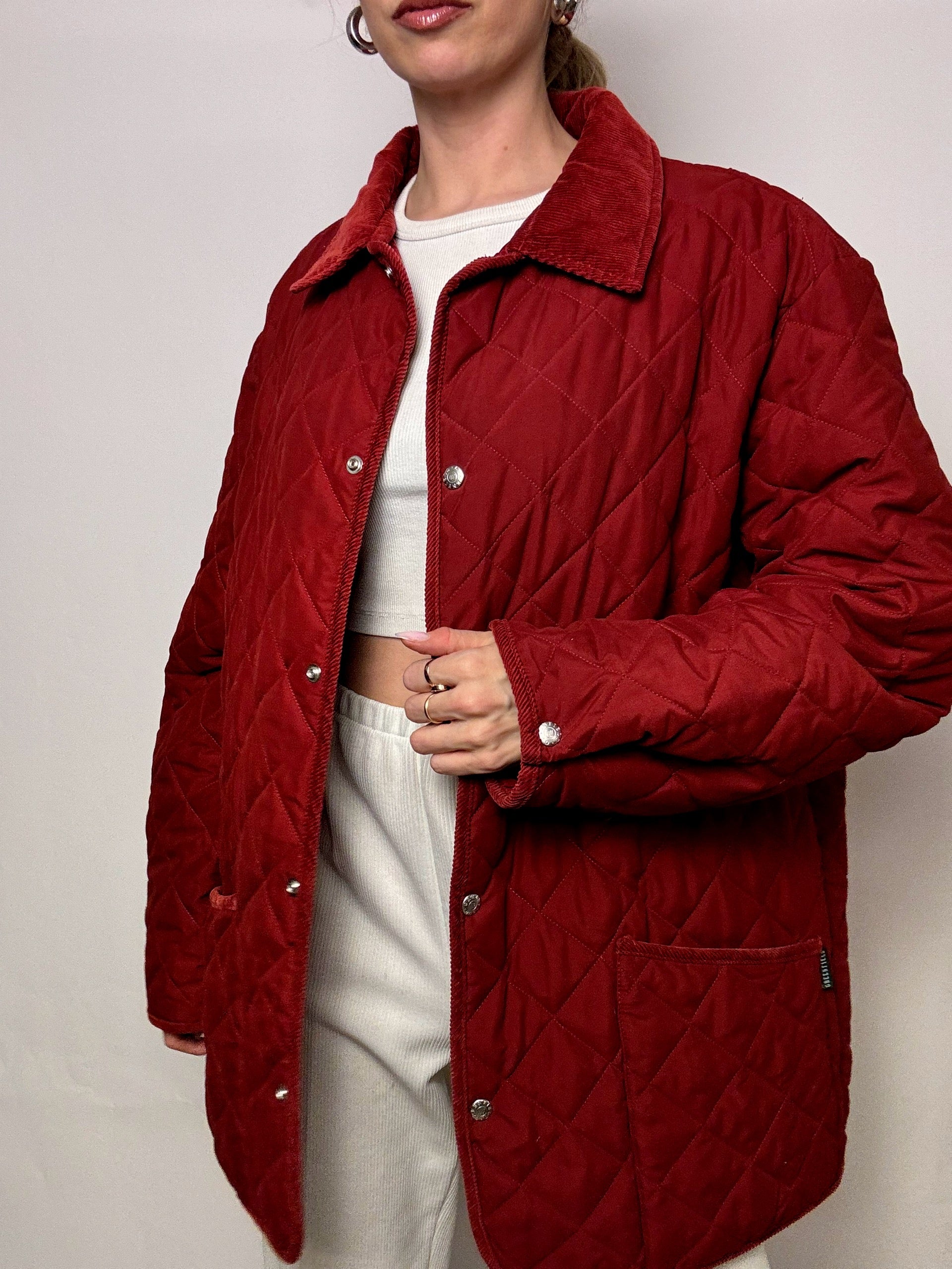 Vintage XL Burgunder Steppjacke