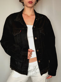 Veste en jean noire Levi's L vintage