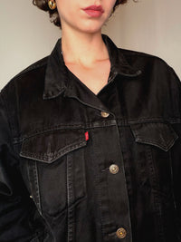Veste en jean noire Levi's L vintage