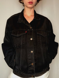 Veste en jean noire Levi's L vintage