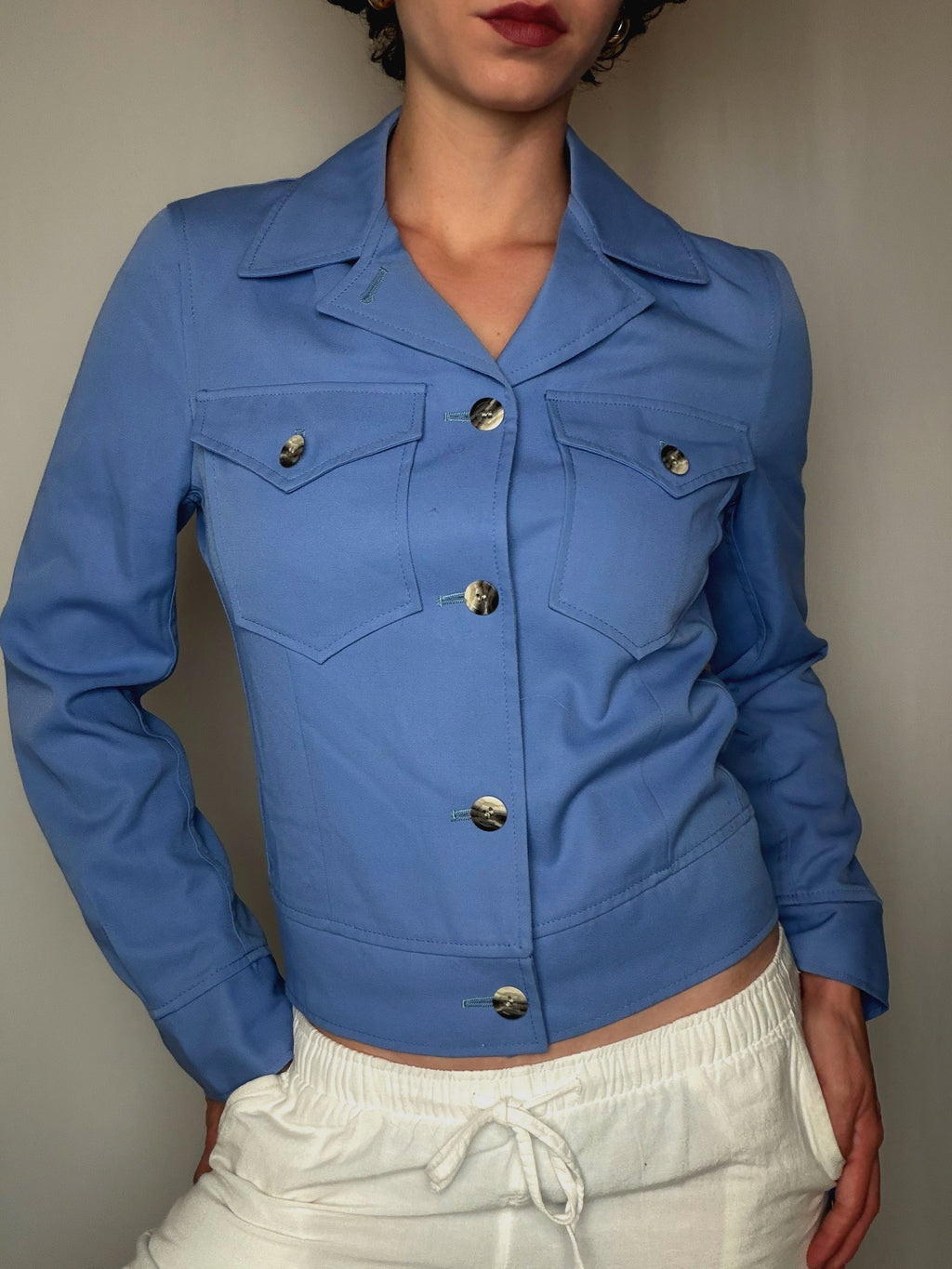 Veste fittée bleu S vintage