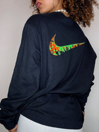 Schwarzes Vintage-Langarmshirt von NIKE, Größe XL
