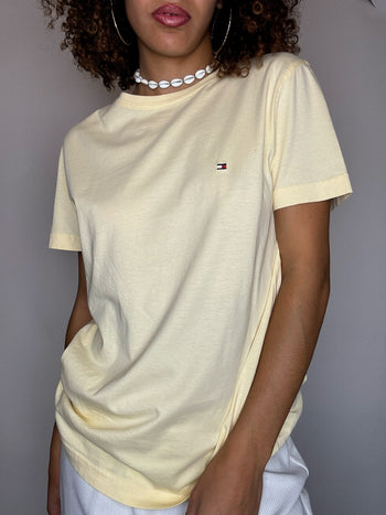 Tee shirt jaune beurre TOMMY HILFIGER S vintage