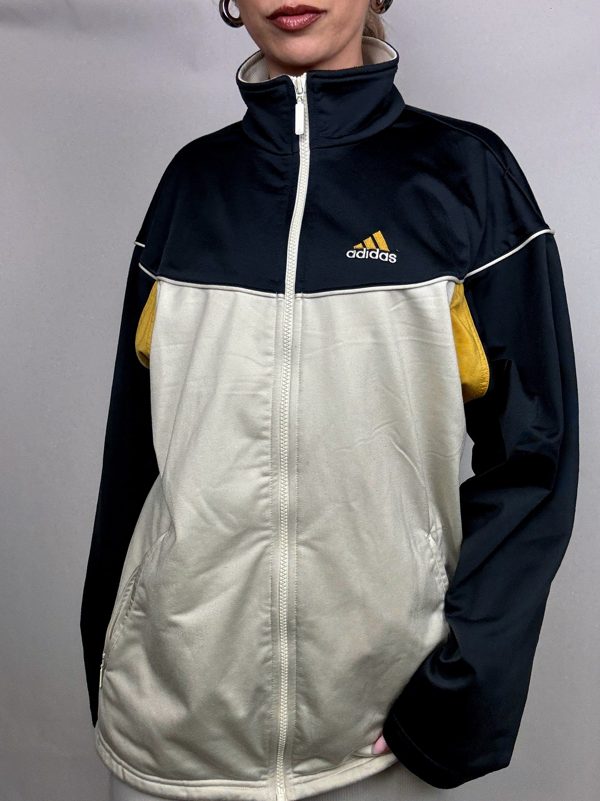 Vintage ADIDAS XL tri-color nylon jacket
