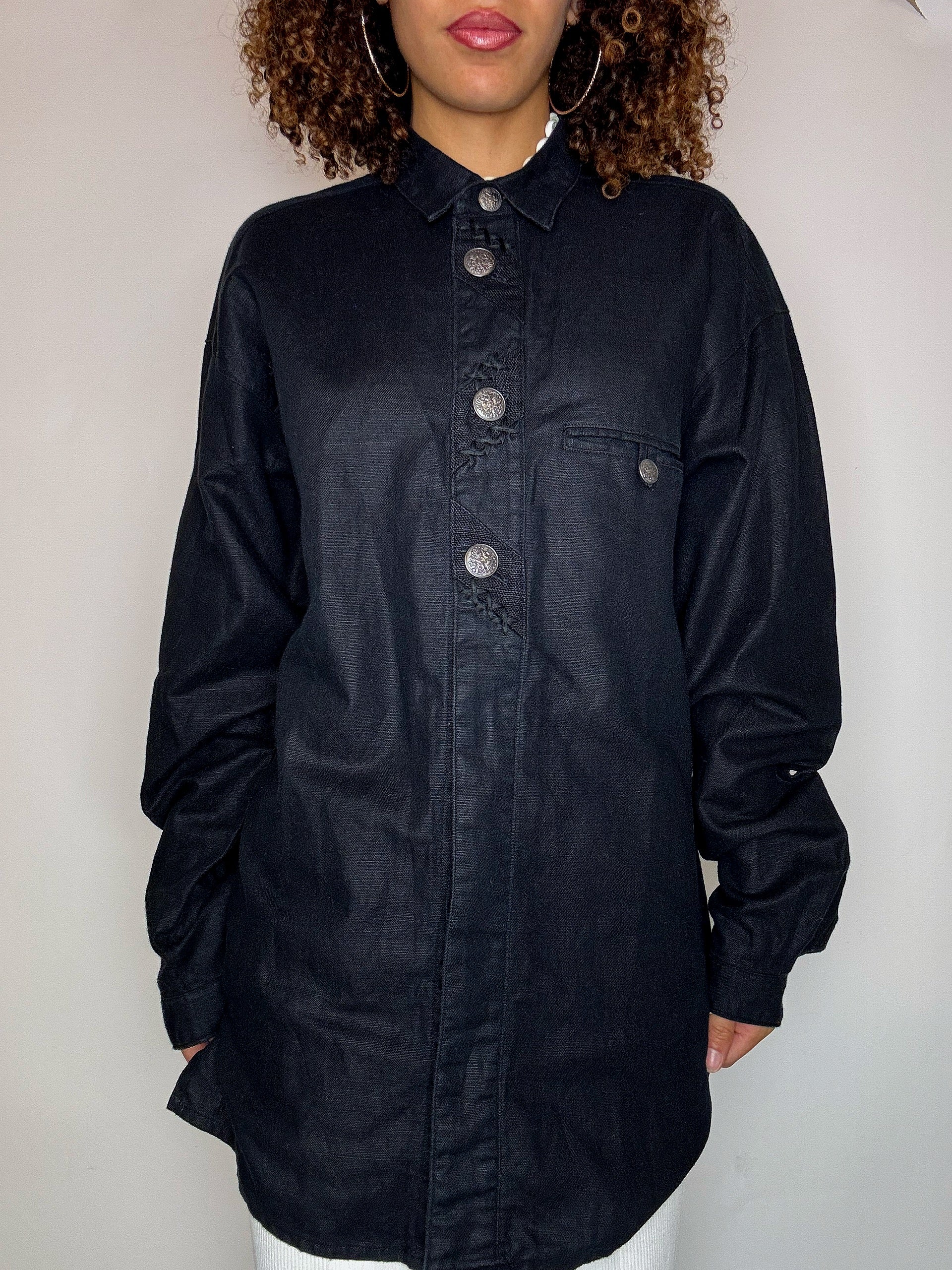 Chemise épaisse à bouton bijoux