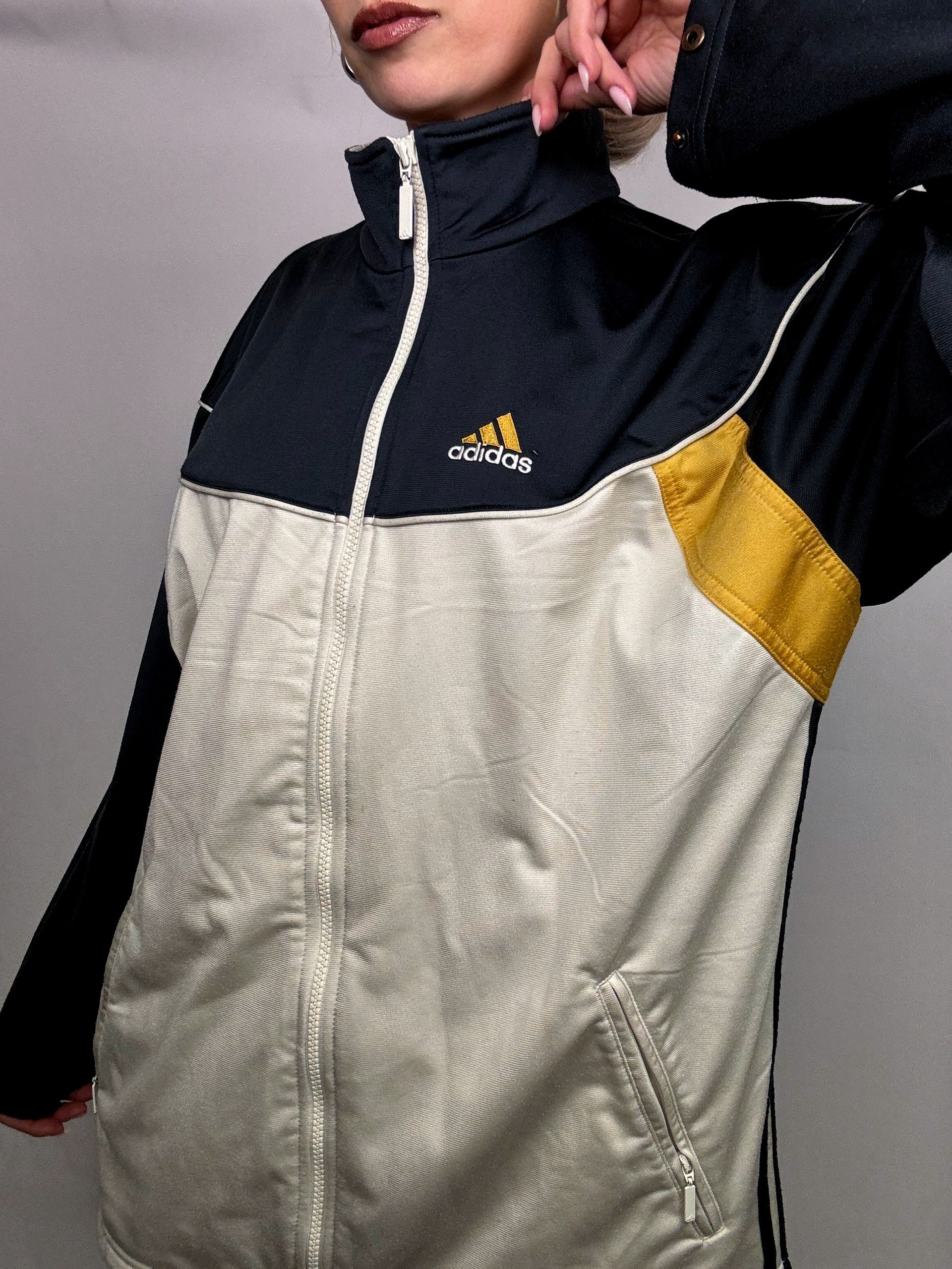 Vintage ADIDAS XL tri-color nylon jacket