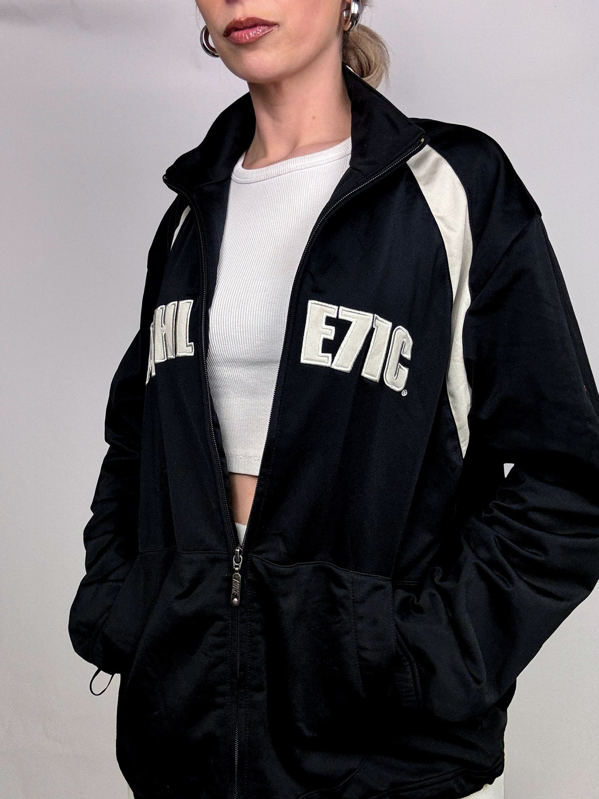 Veste en nylon bicolore NIKE L vintage