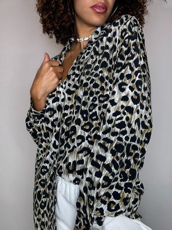 Chemise fluide léopard L vintage