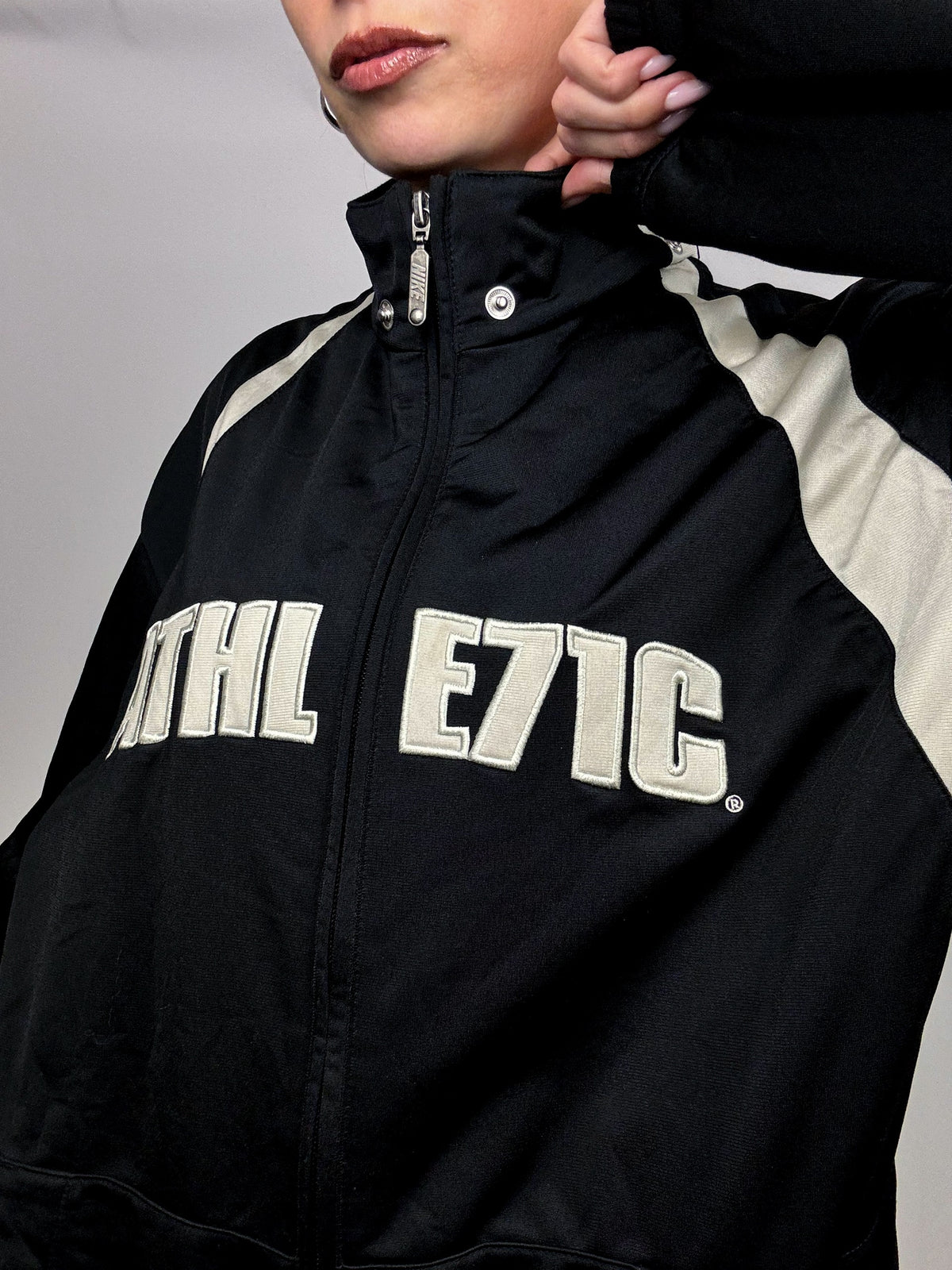 Veste en nylon bicolore NIKE L vintage