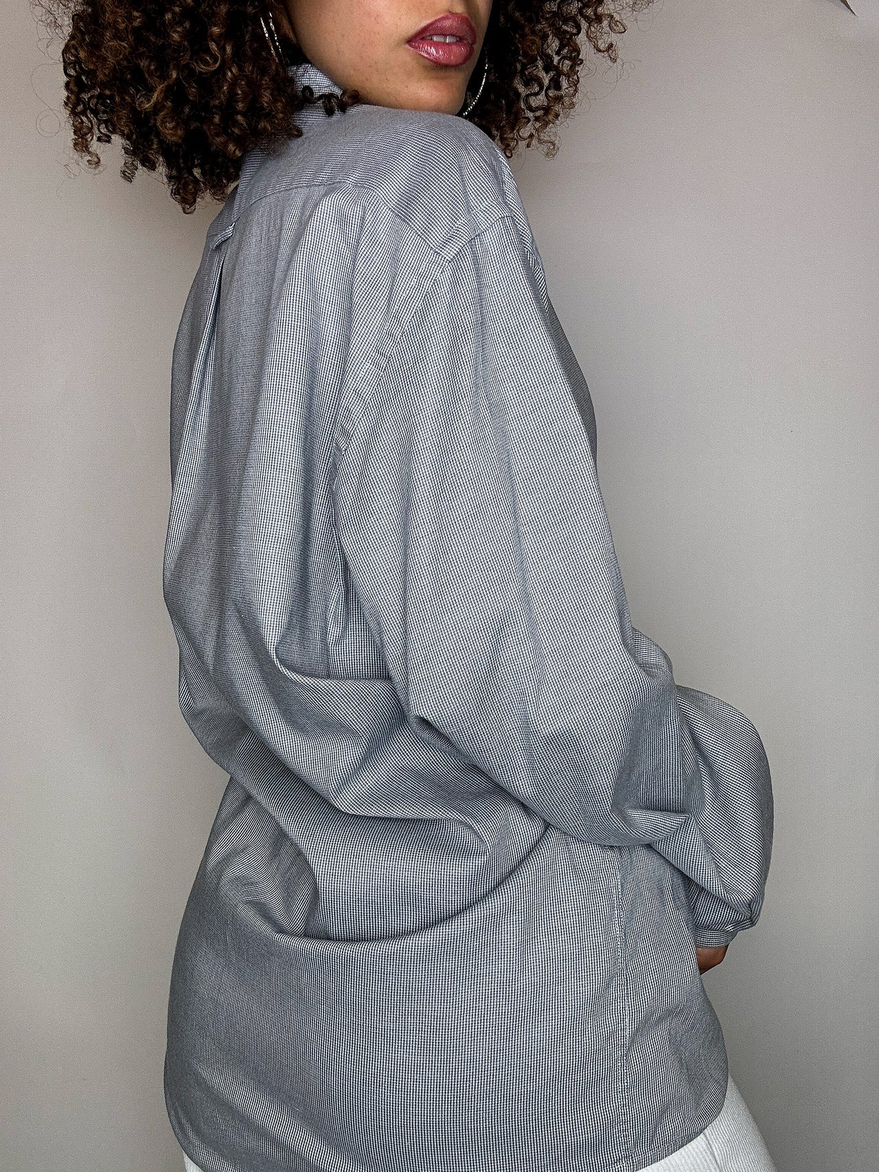 Chemise à carreaux grise LACOSTE L vintage