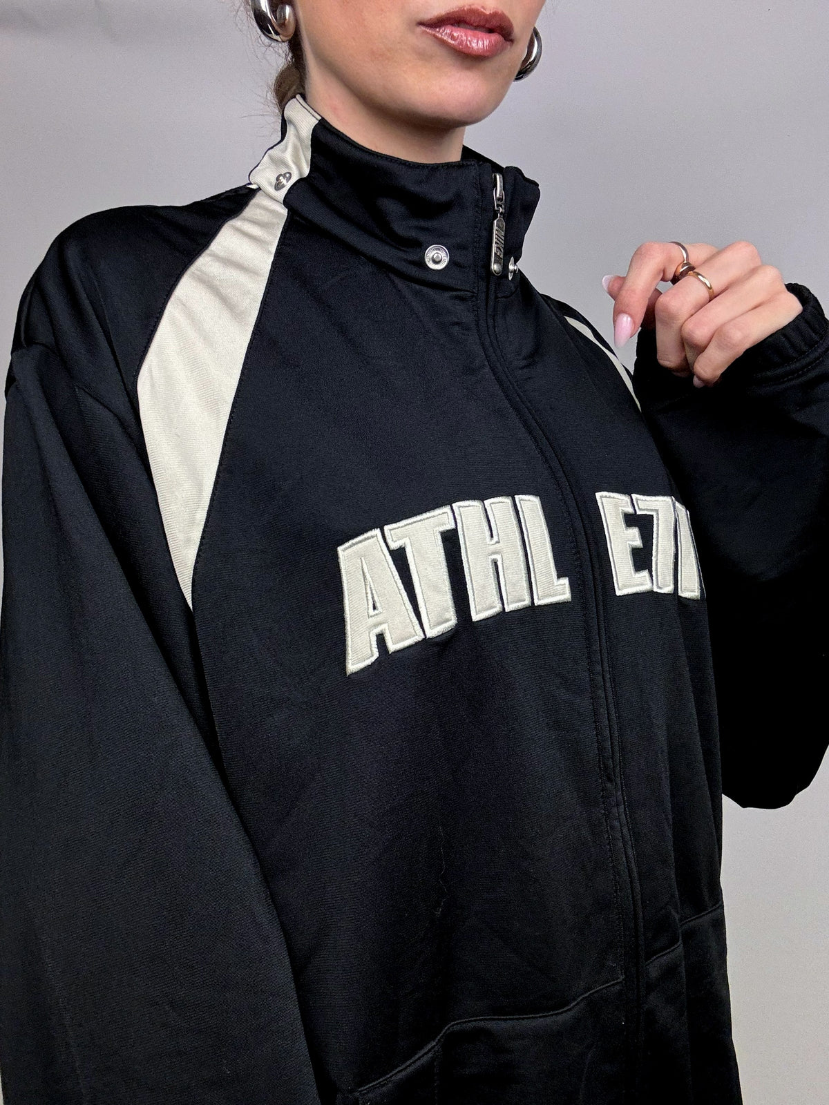 Veste en nylon bicolore NIKE L vintage