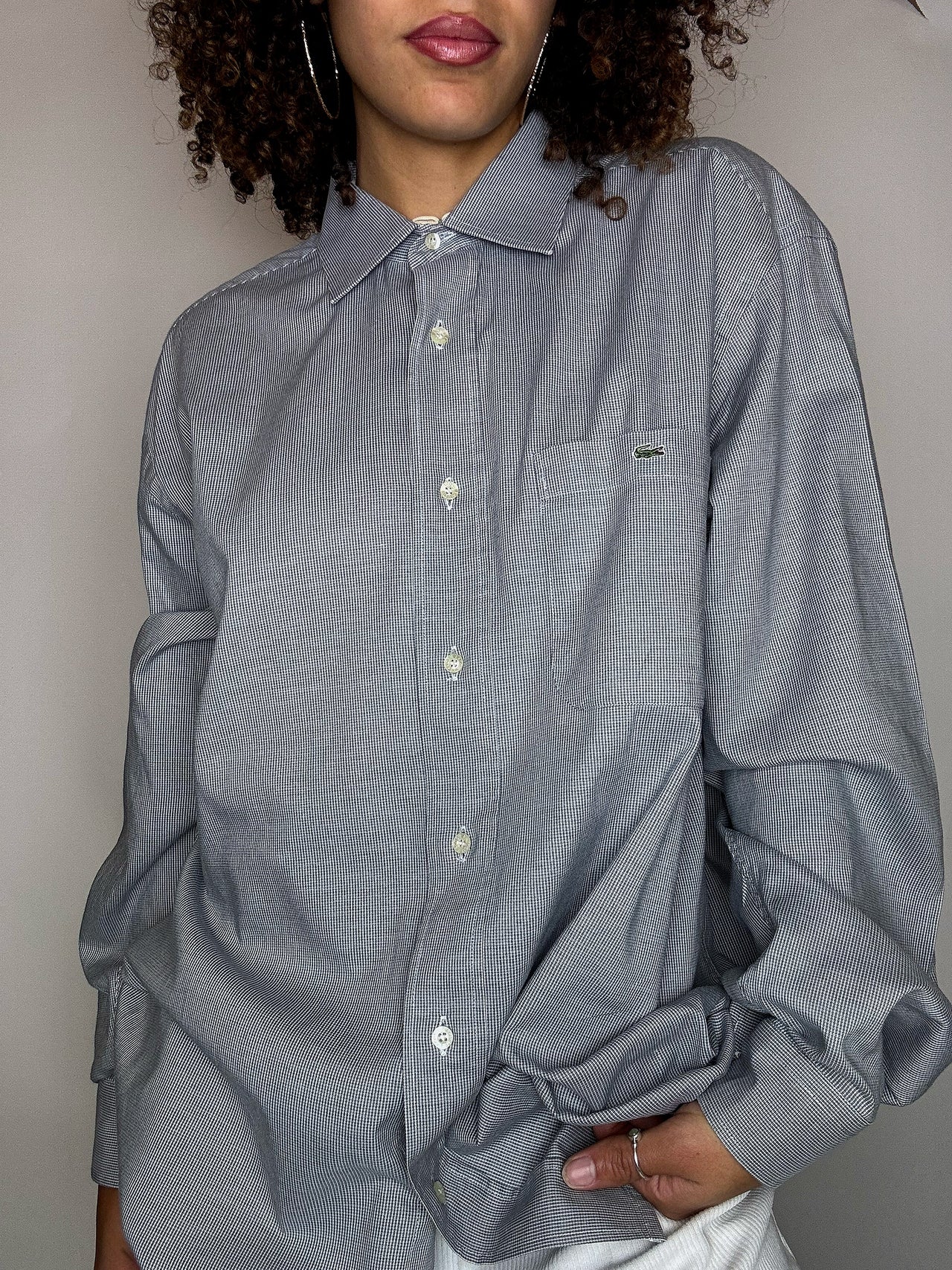 Chemise à carreaux grise LACOSTE L vintage