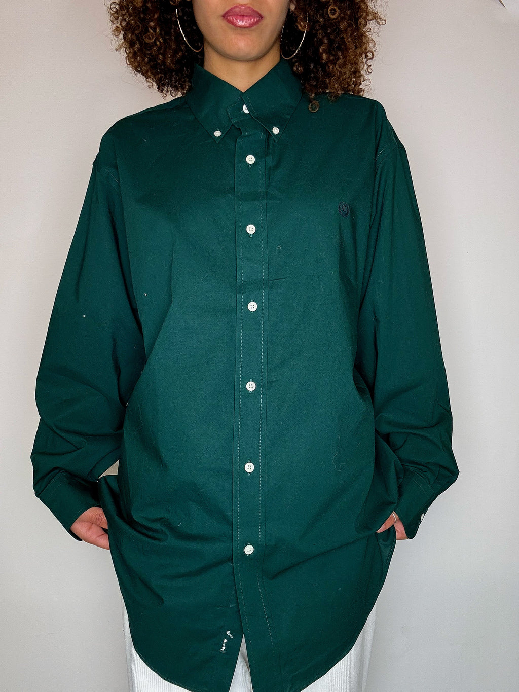 Vintage XL flaschengrünes Hemd
