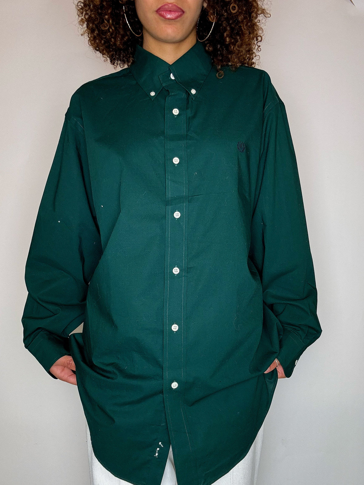 Vintage XL flaschengrünes Hemd