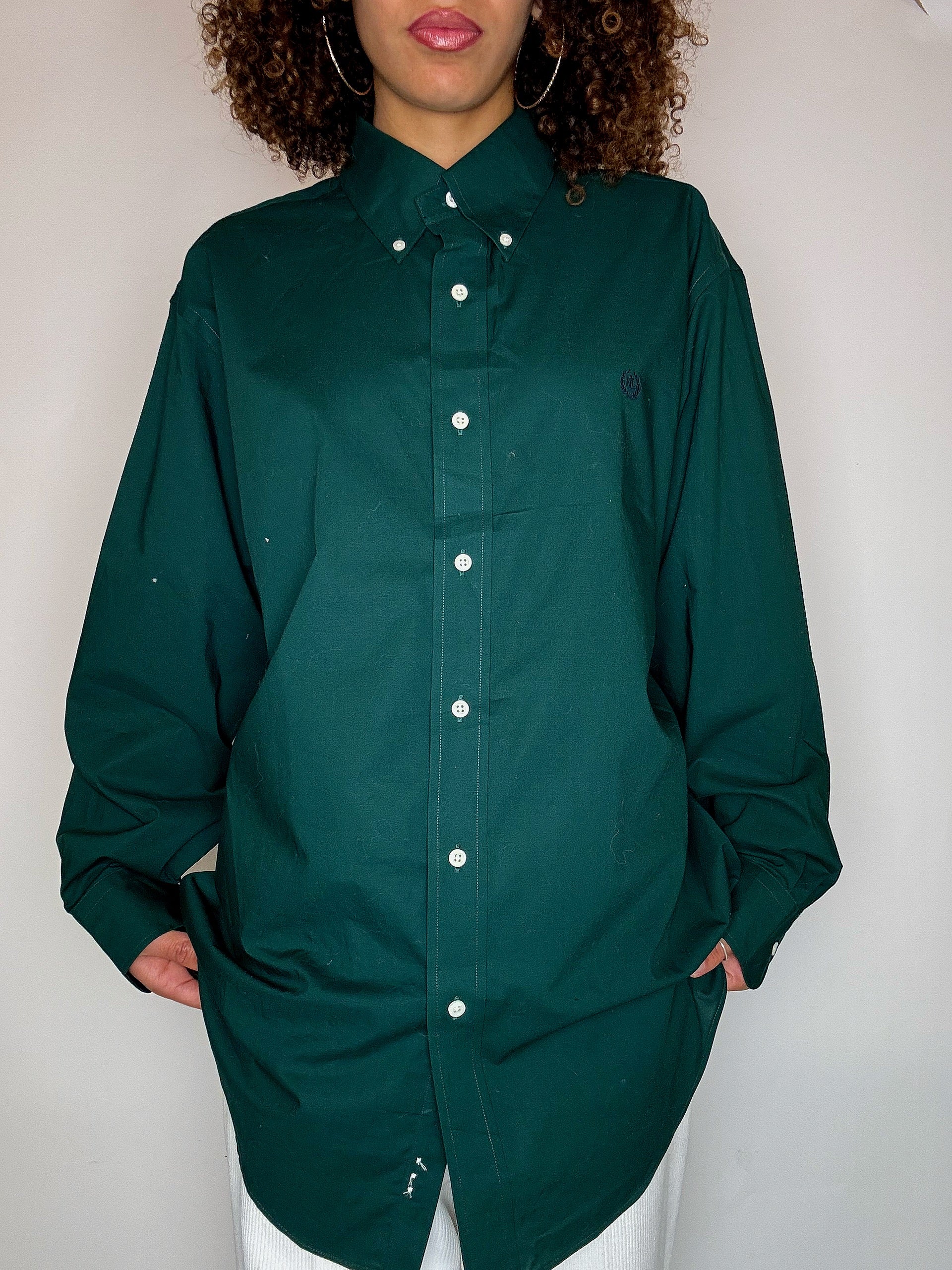 Vintage XL flaschengrünes Hemd