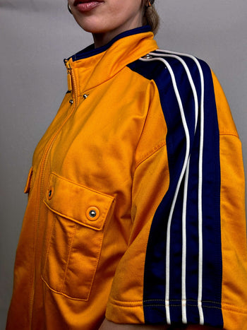 Veste en nylon manche 3/4 jaune ADIDAS L vintage