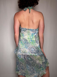 robe légère dos nu à sequins S/M vintage