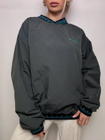 PUMA Vintage Burgundy and Cream Nylon Sweatshirt L