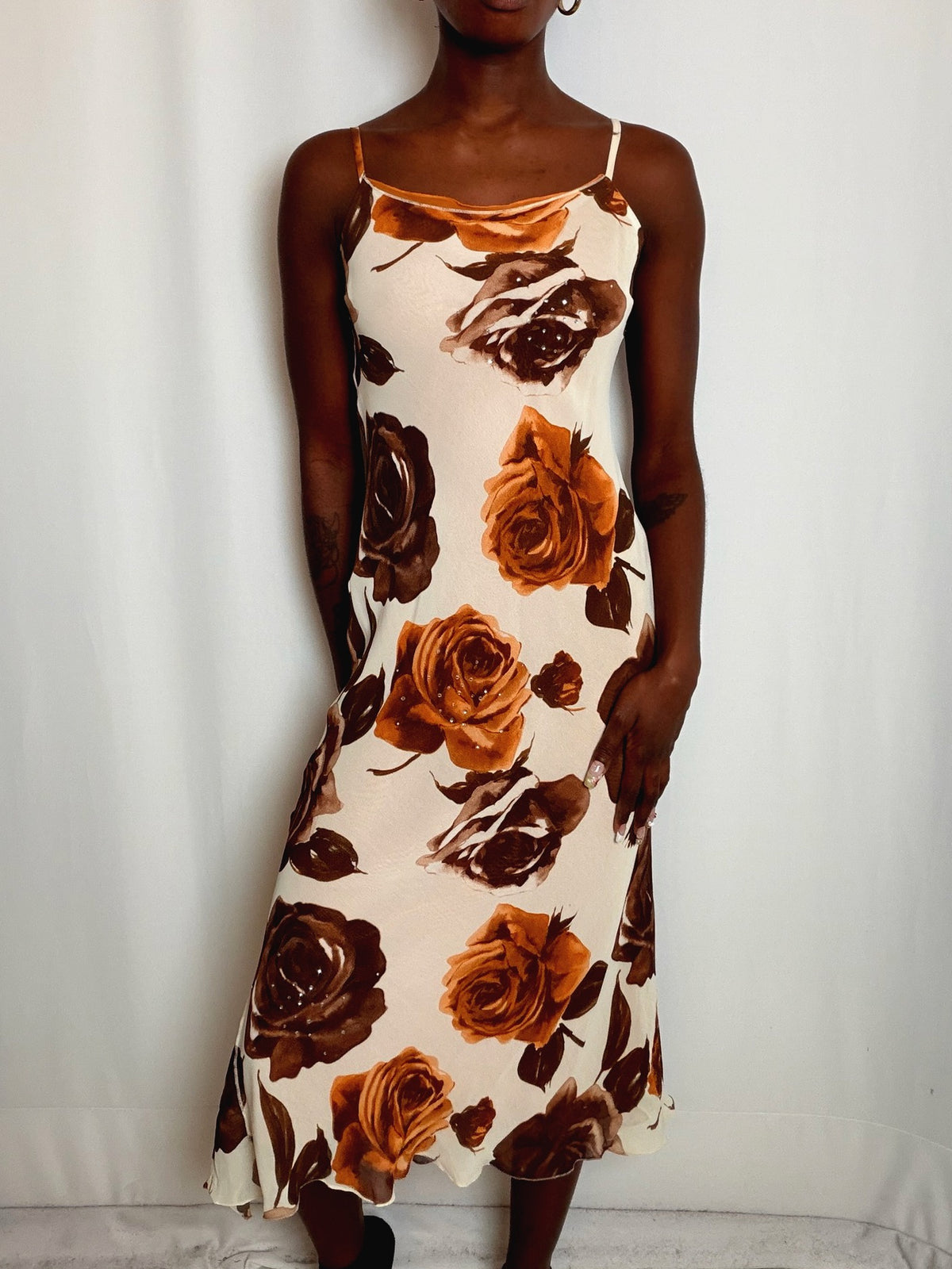 Robe en mesh à fleurs S/M vintage