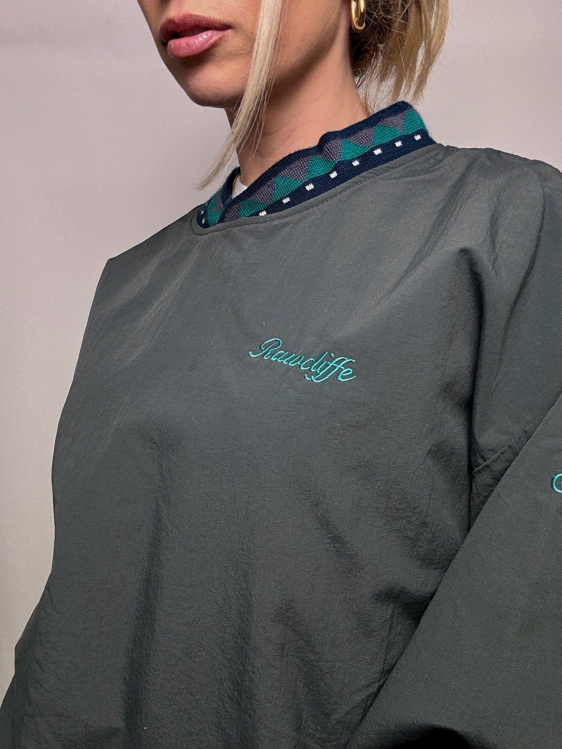 PUMA Vintage Burgunder und Creme Nylon Sweatshirt L