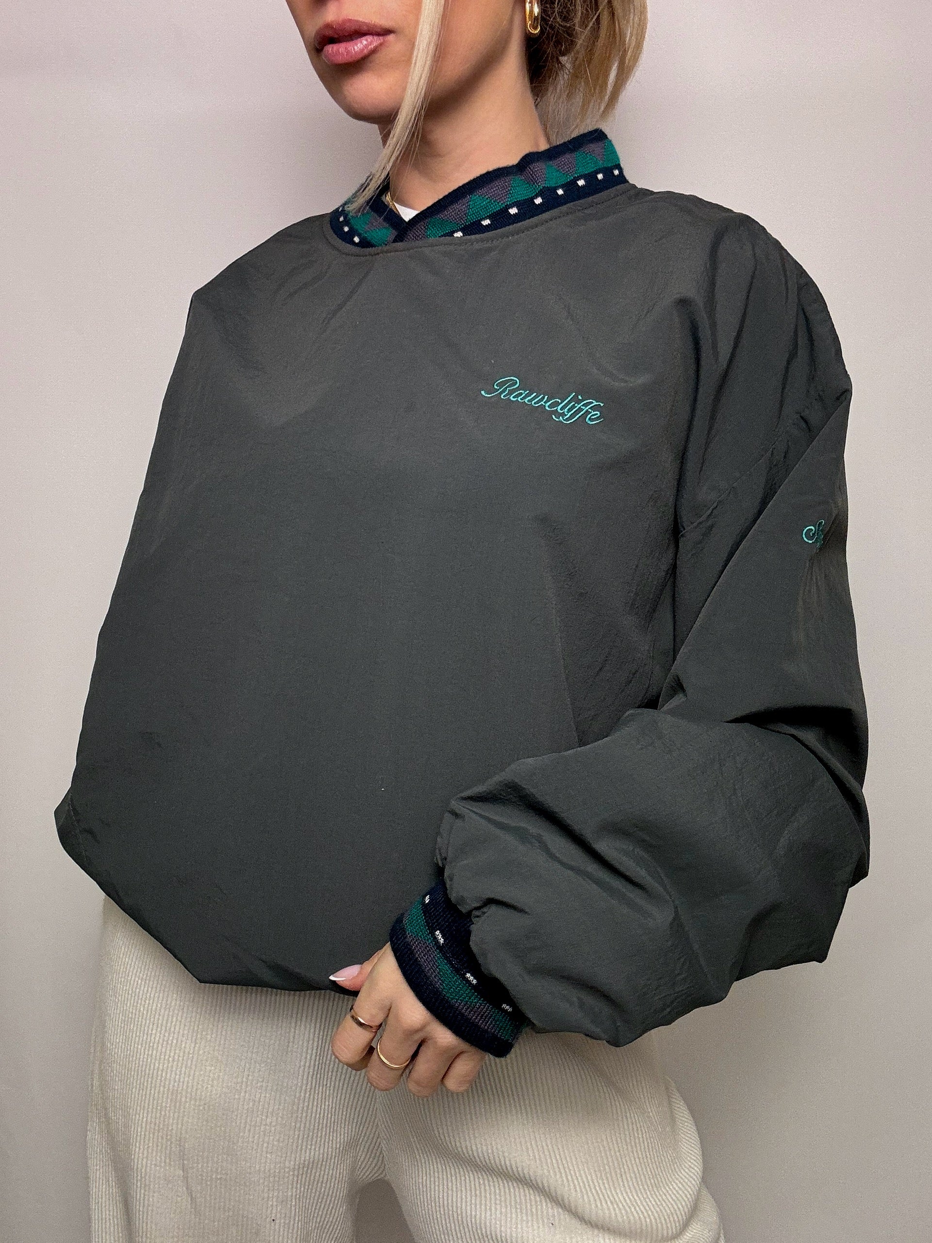 PUMA Vintage Burgunder und Creme Nylon Sweatshirt L