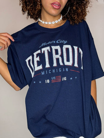 Tee shirt DETROIT marine XL vintage