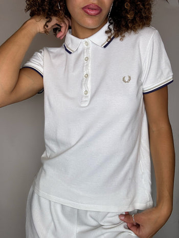 Polo FRED PERRY blanc XL vintage
