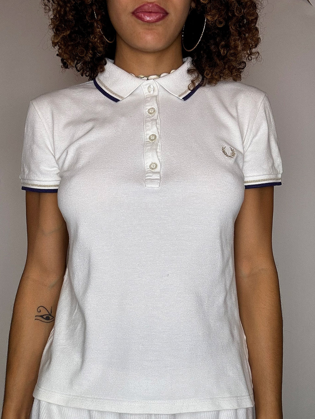 FRED PERRY Poloshirt weiß XL Vintage
