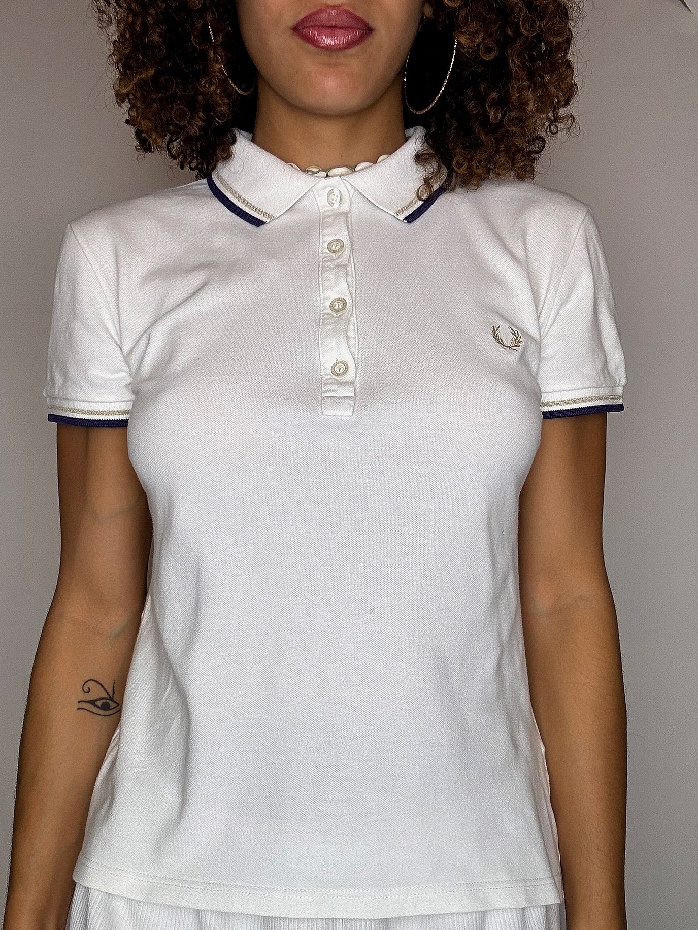 FRED PERRY Poloshirt weiß XL Vintage