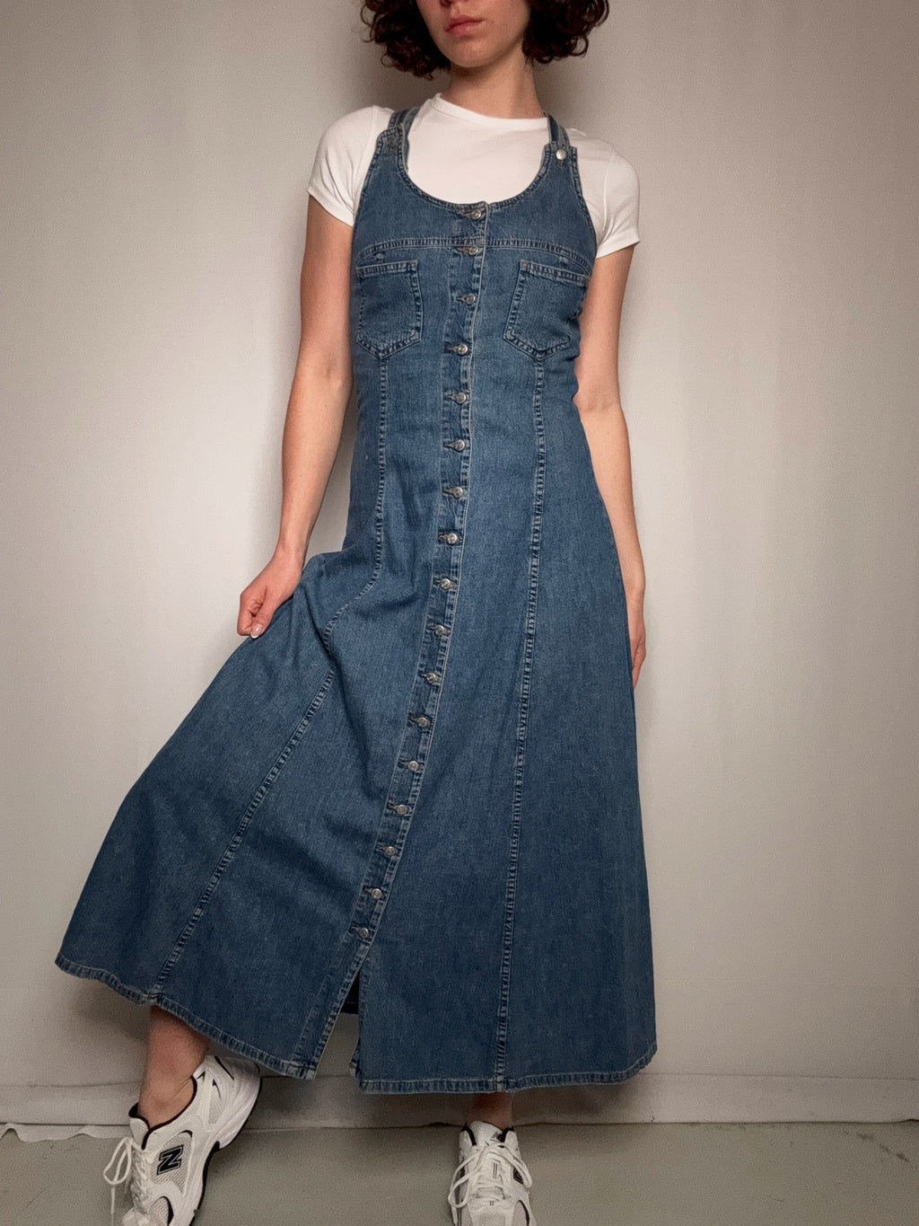 Vintage langes Jeanskleid Größe S