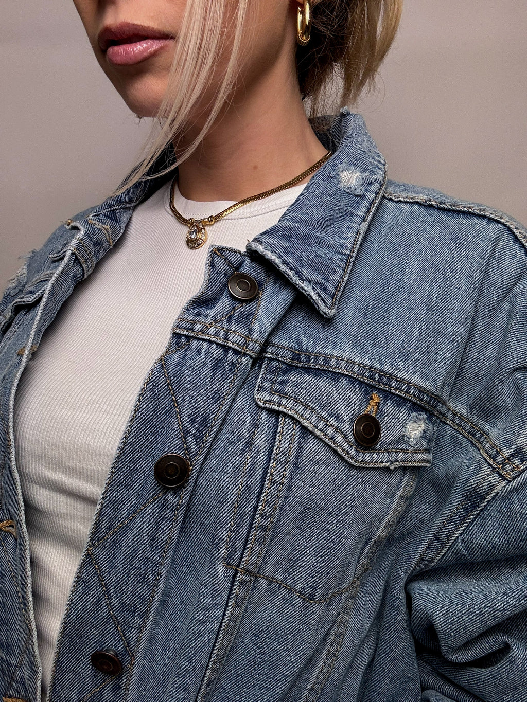 Veste en denim bleu XL vintage