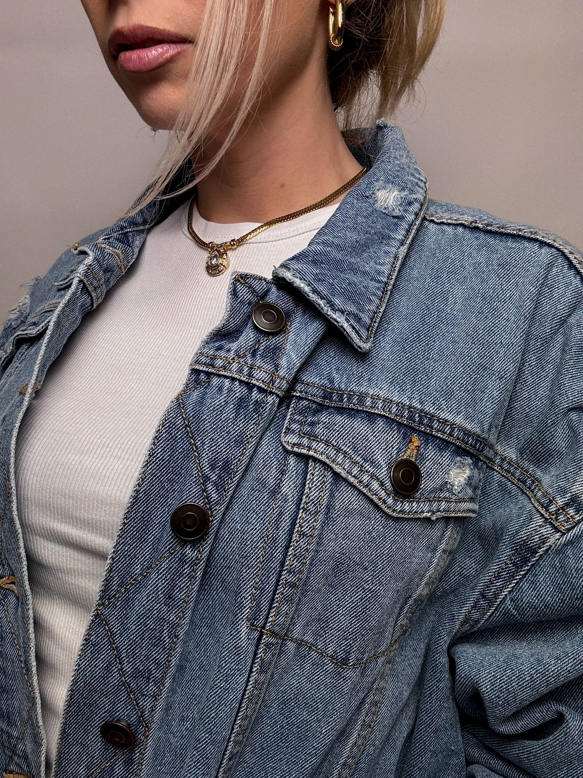 Veste en denim bleu XL vintage
