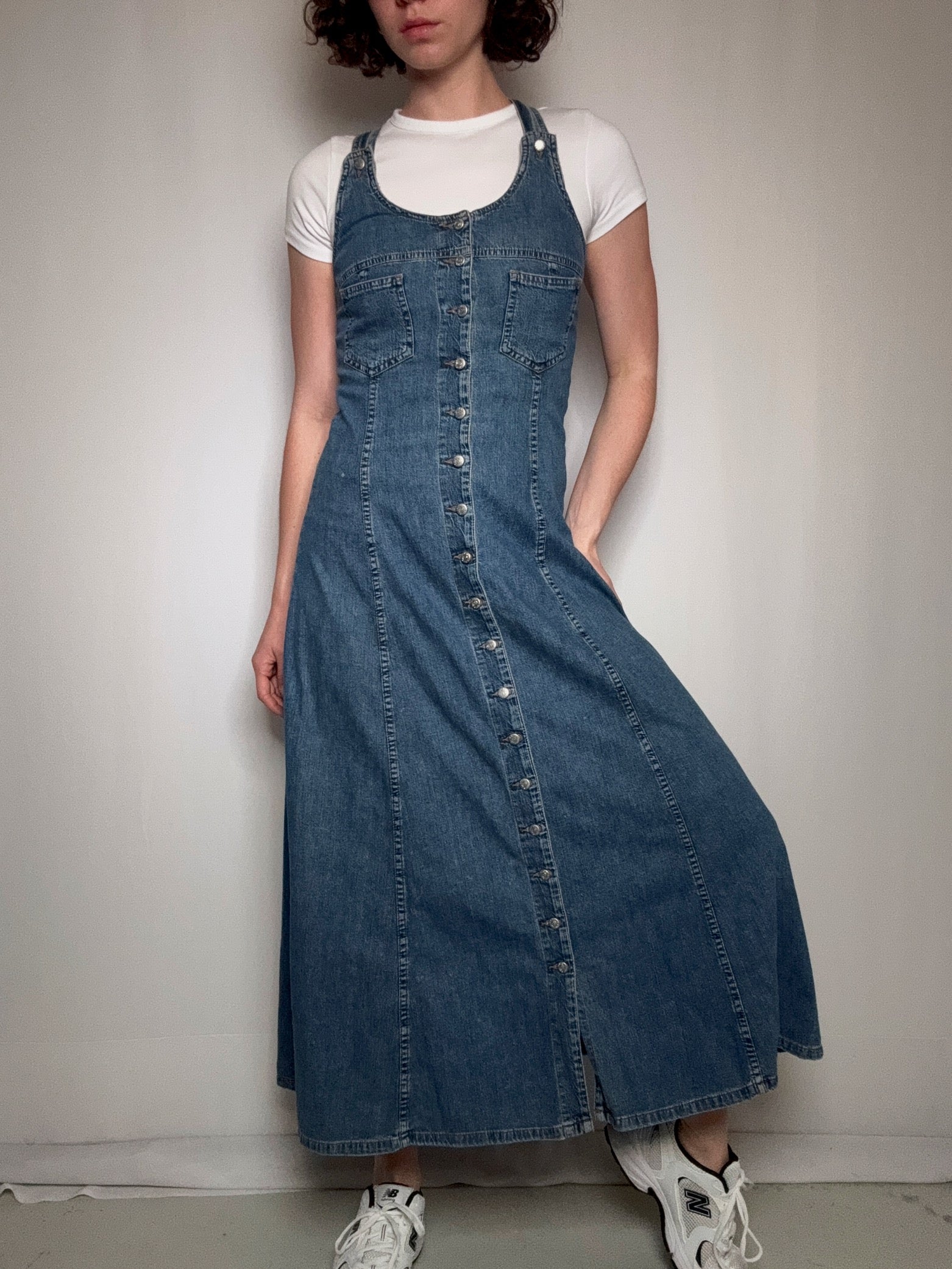 Vintage langes Jeanskleid Größe S