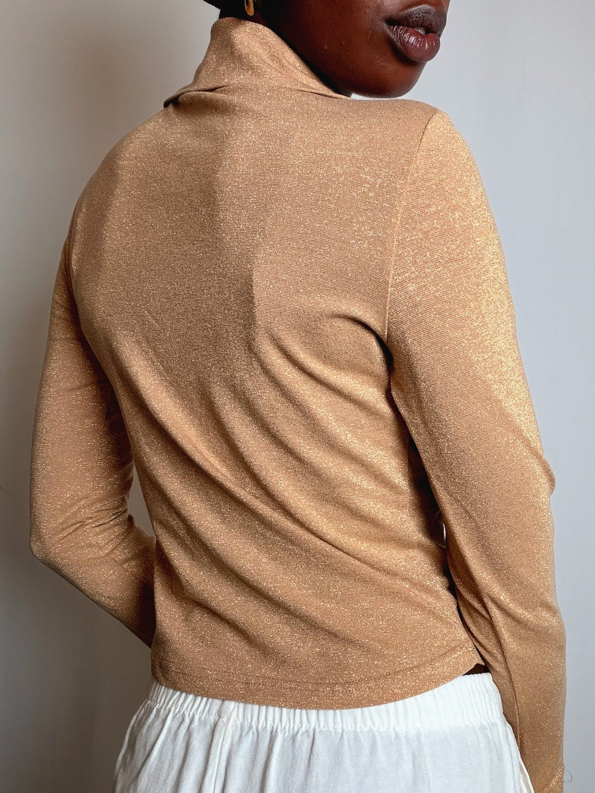 Top doré à paillettes S/M vintage