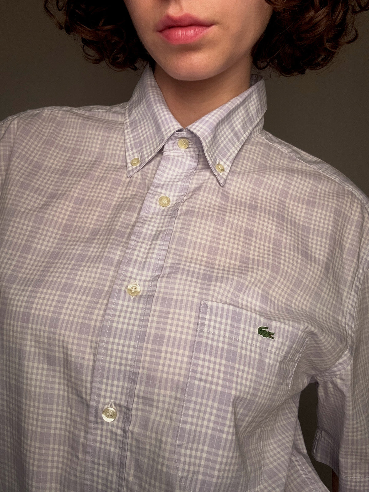 Chemise lila Lacoste M/L vintage