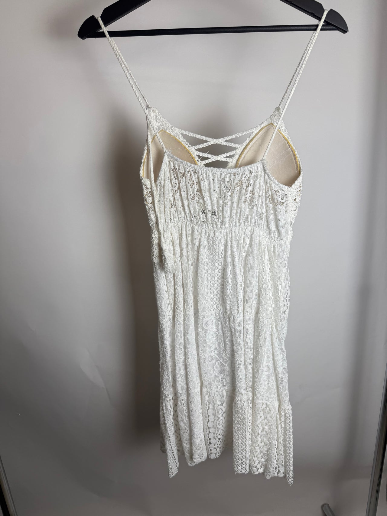 Robe en crochet blanche S braderie