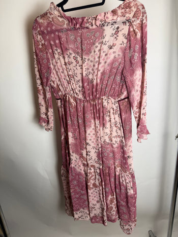 Robe fluide rose à fleurs M braderie
