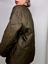 M/L khaki quilted bomber jacket