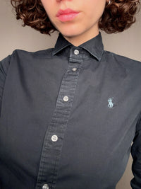 Schwarzes, tailliertes Hemd Ralph Lauren S/M Vintage