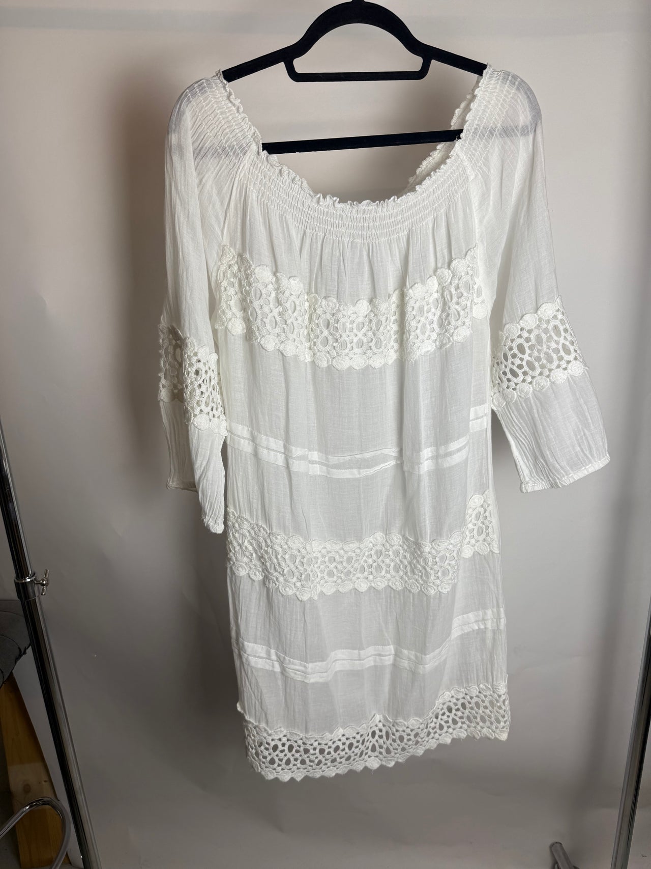 Robe de plage blanche transparente XL braderie