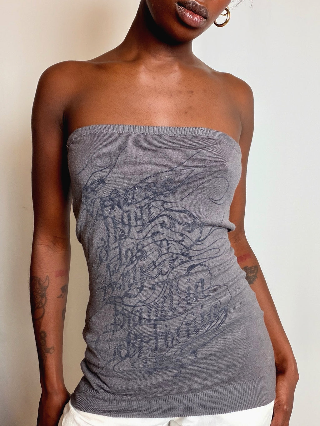 Top bandeau gris Guess M vintage