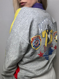Retro Baseball Shirt Kragen Sweatshirt S Vintage