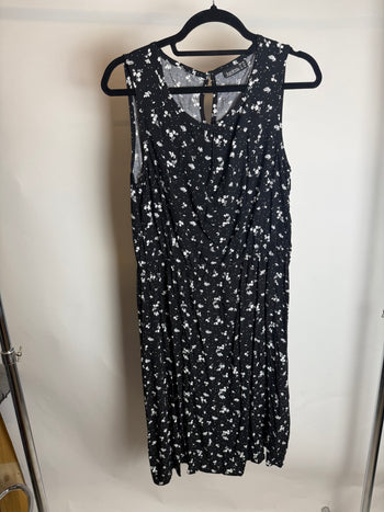 Robe courte à fleurs marine M/L braderie